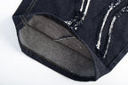 Omirad Distressed Flame Stitch Baggy Jeans