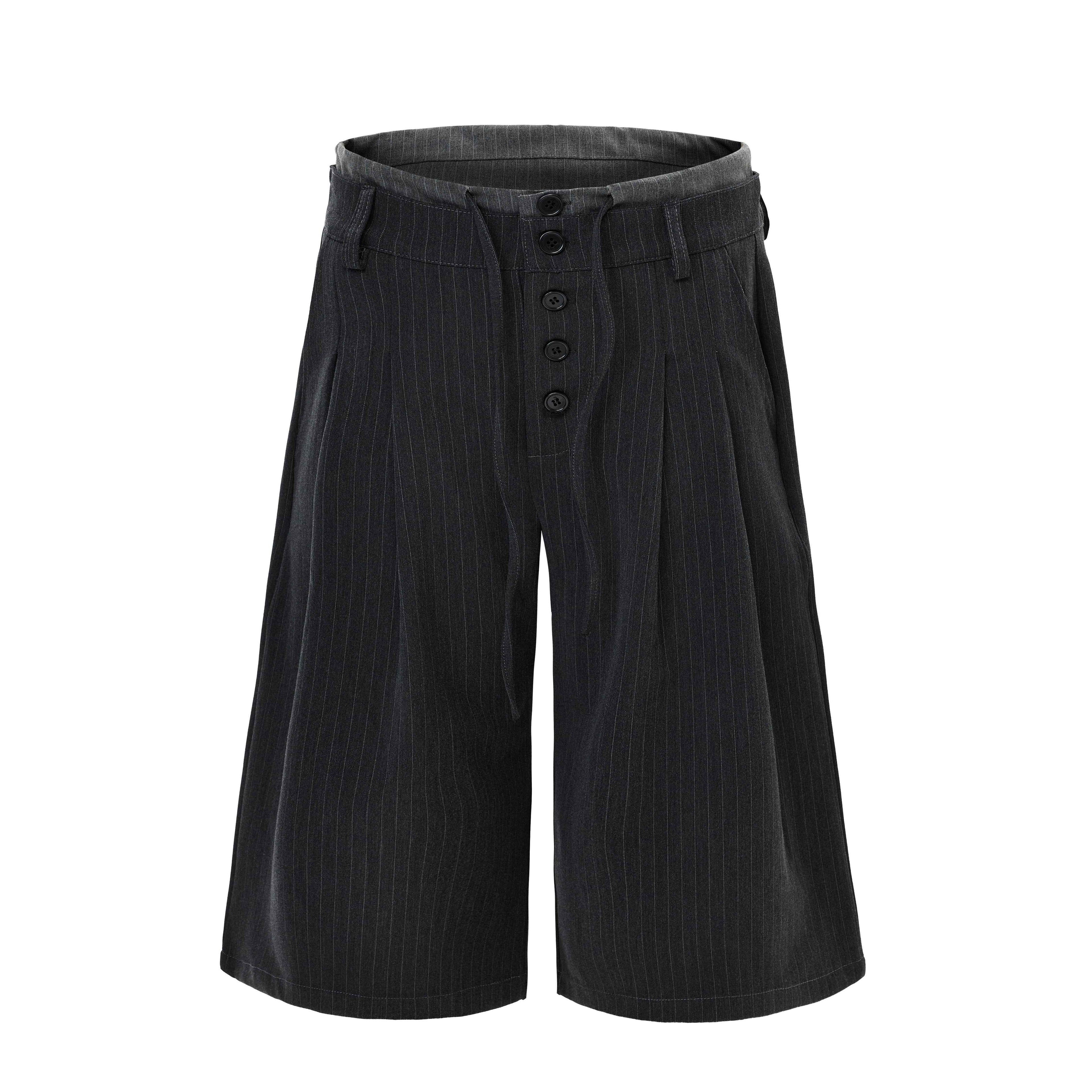 Omirad Pinstripe Wide-Leg Shorts