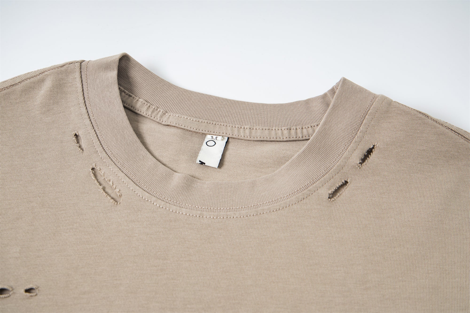 Omirad Layered Camo-Sleeve Distressed Graphic Tee