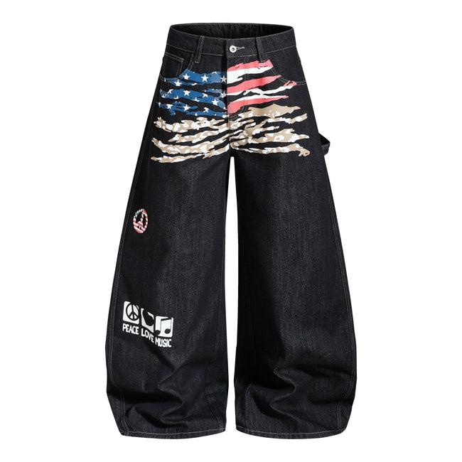 Omirad Vintage Flag Baggy Jeans Main Image