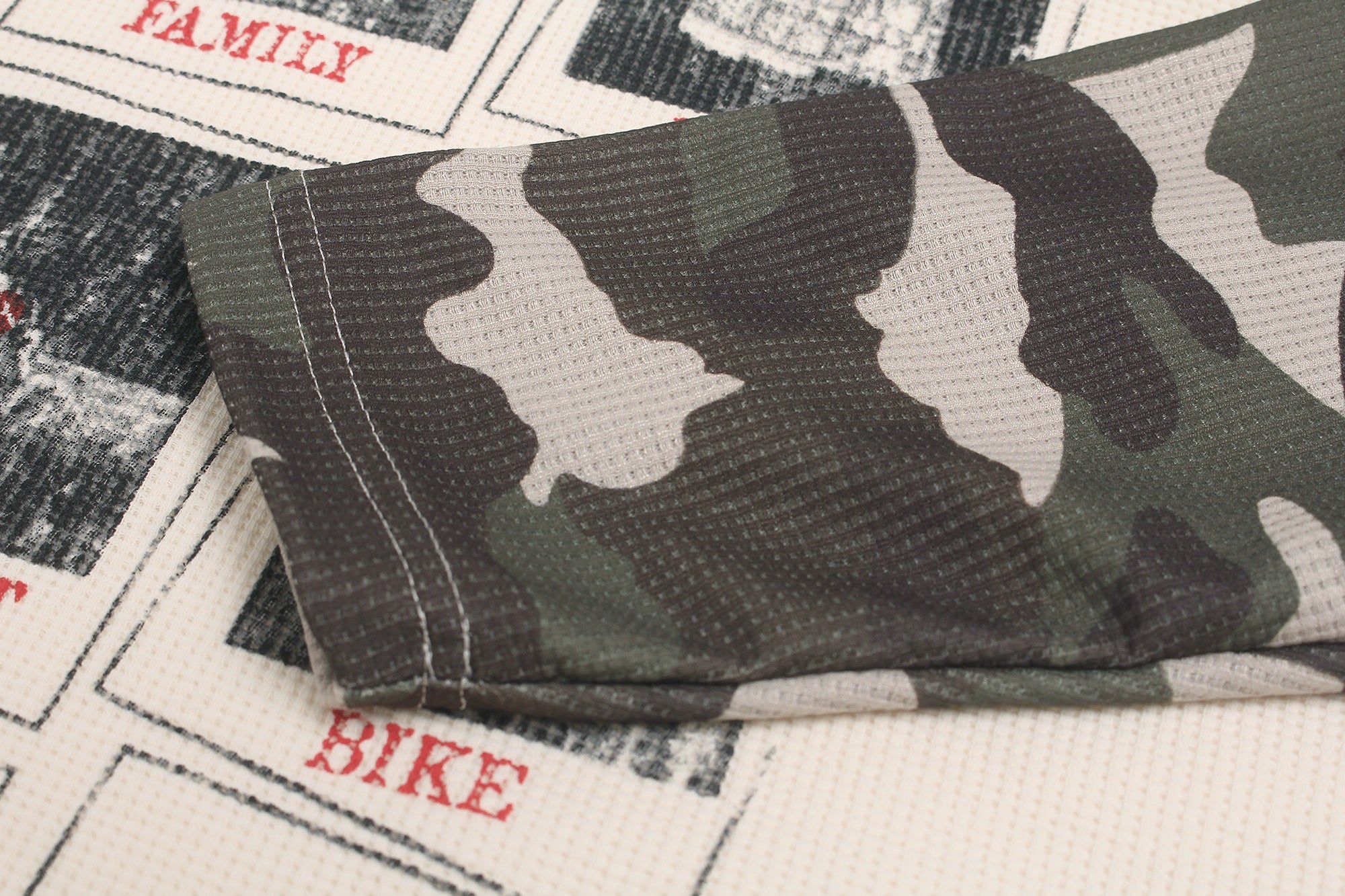 Omirad Camo Sleeve Graphic Waffle Long Sleeve