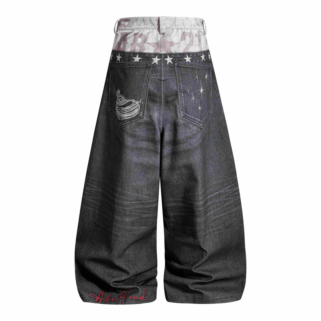 Omirad Layered Distressed Balloon Jeans