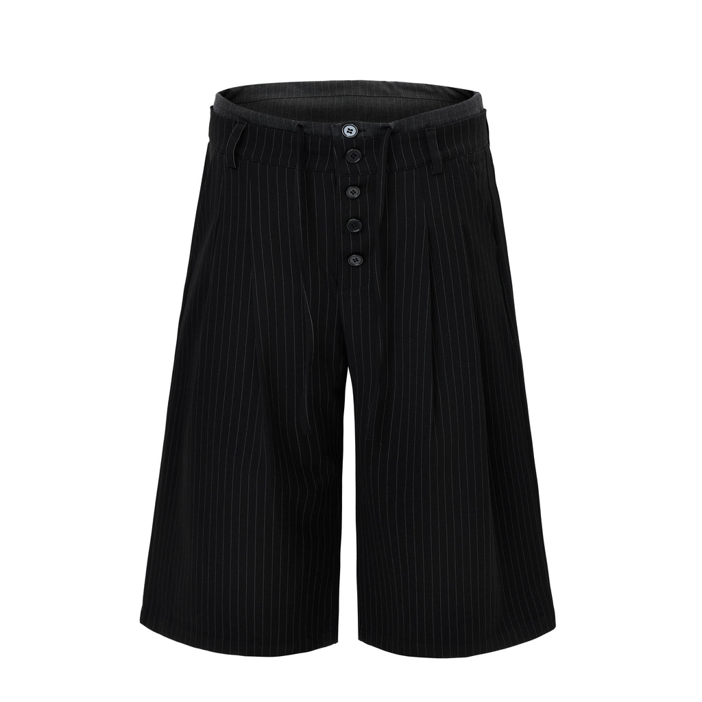 Omirad Pinstripe Wide-Leg Shorts