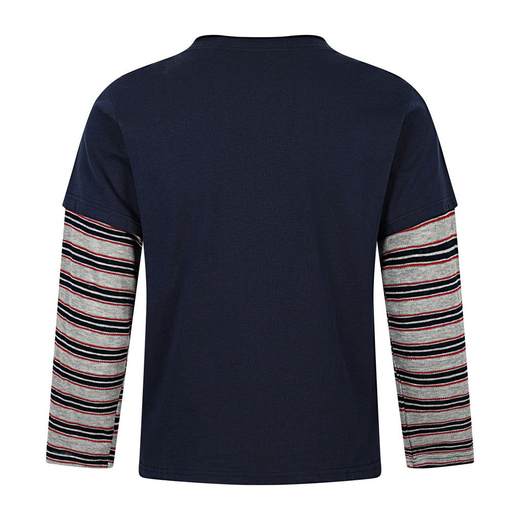 Omirad Layered Stripe Sleeve Long Sleeve Tee