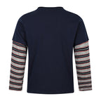 Omirad Layered Stripe Sleeve Long Sleeve Tee