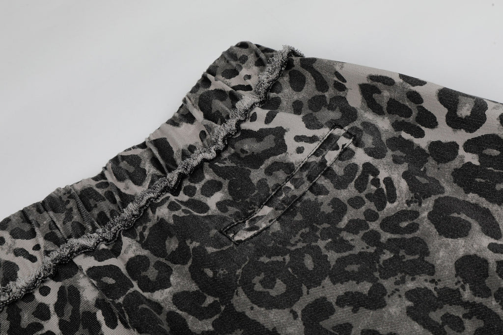 Omirad Leopard Patchwork Wide-Leg Pants