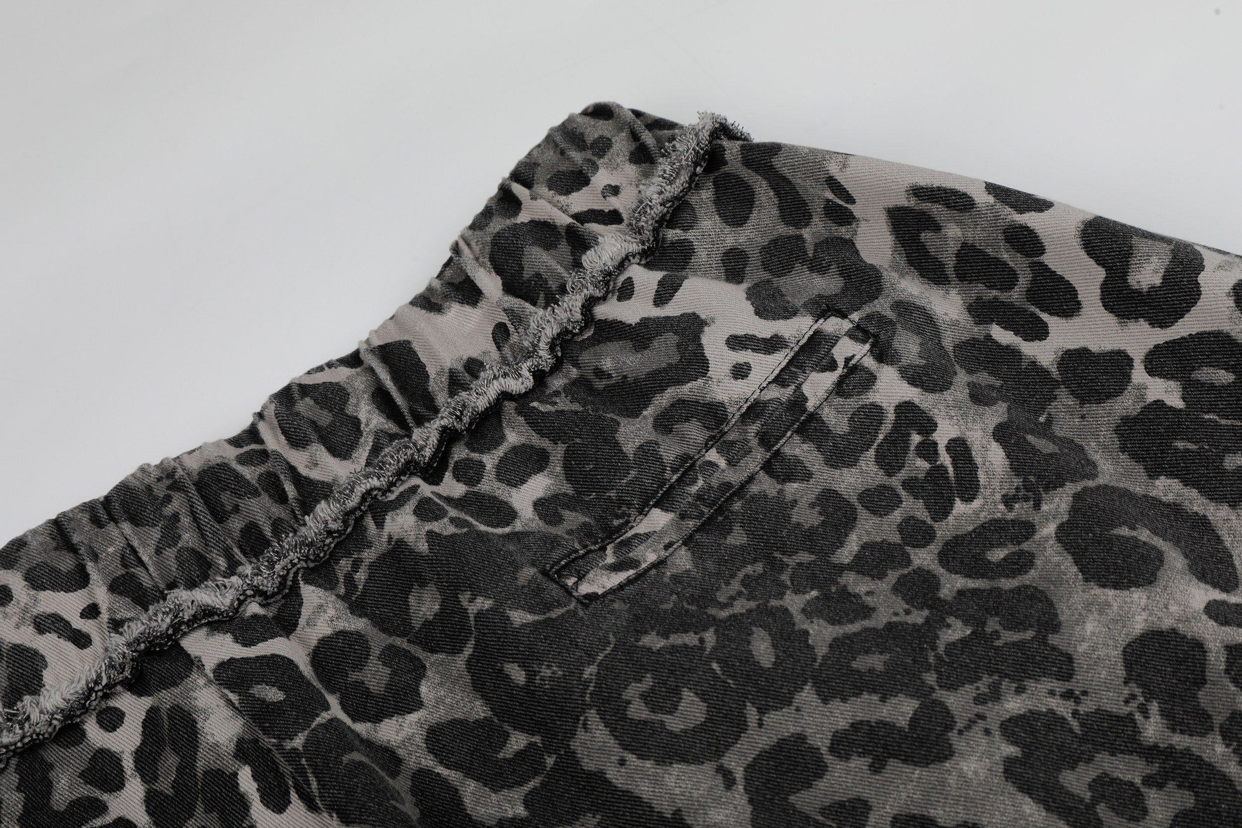 Omirad Leopard Patchwork Wide-Leg Pants