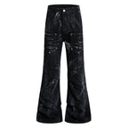 Omirad Washed Utility Flare Denim Jeans