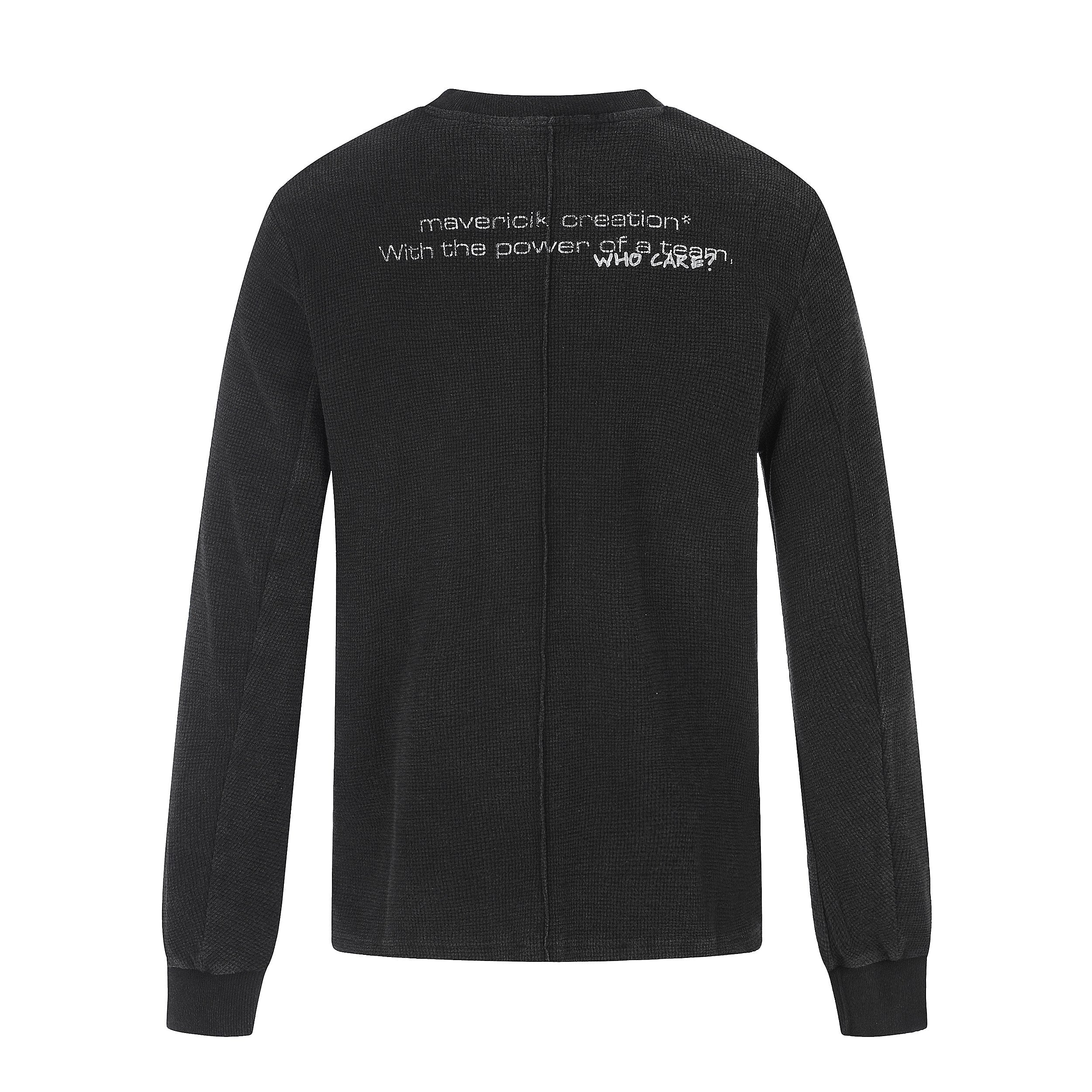 Omirad Waffle Knit Graphic Long Sleeve Tee