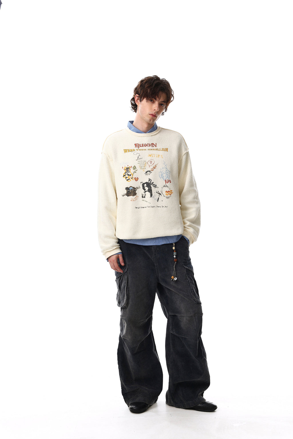 Omirad Graphic Textured Sweatshirt