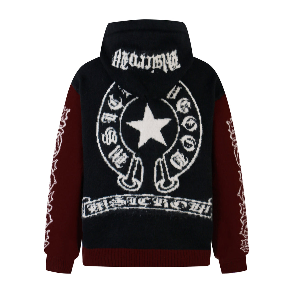 Omirad Vintage Star Knit Zip Hoodie