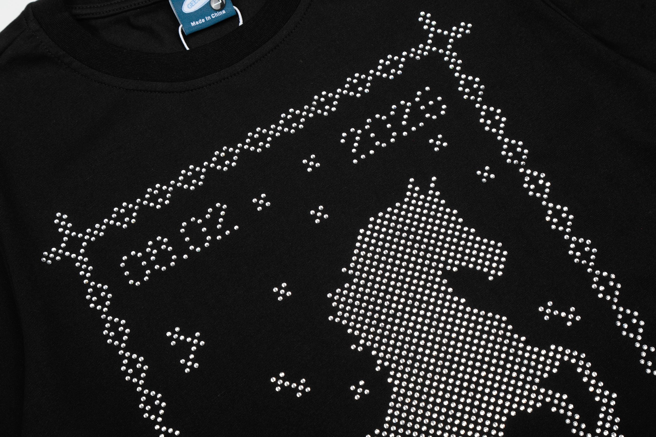 Omirad Rhinestone Horse Graphic T-Shirt