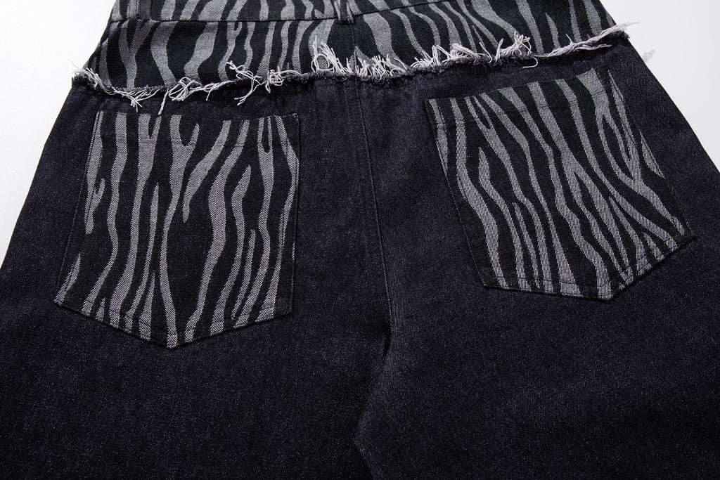 Omirad Layered Zebra Wide-Leg Jeans