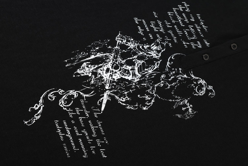 Omirad Vintage Sketch Henley Long Sleeve Tee