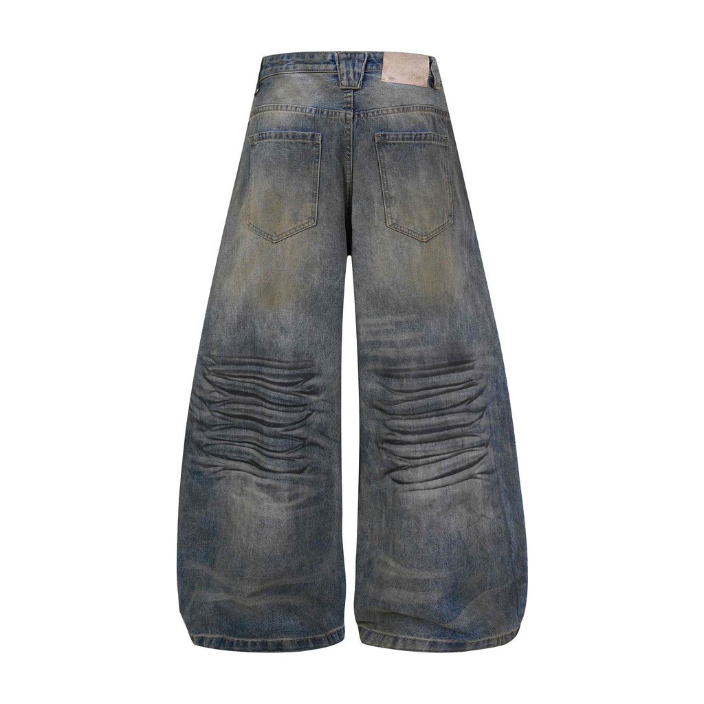 Omirad Vintage Whiskered Wide-Leg Jeans