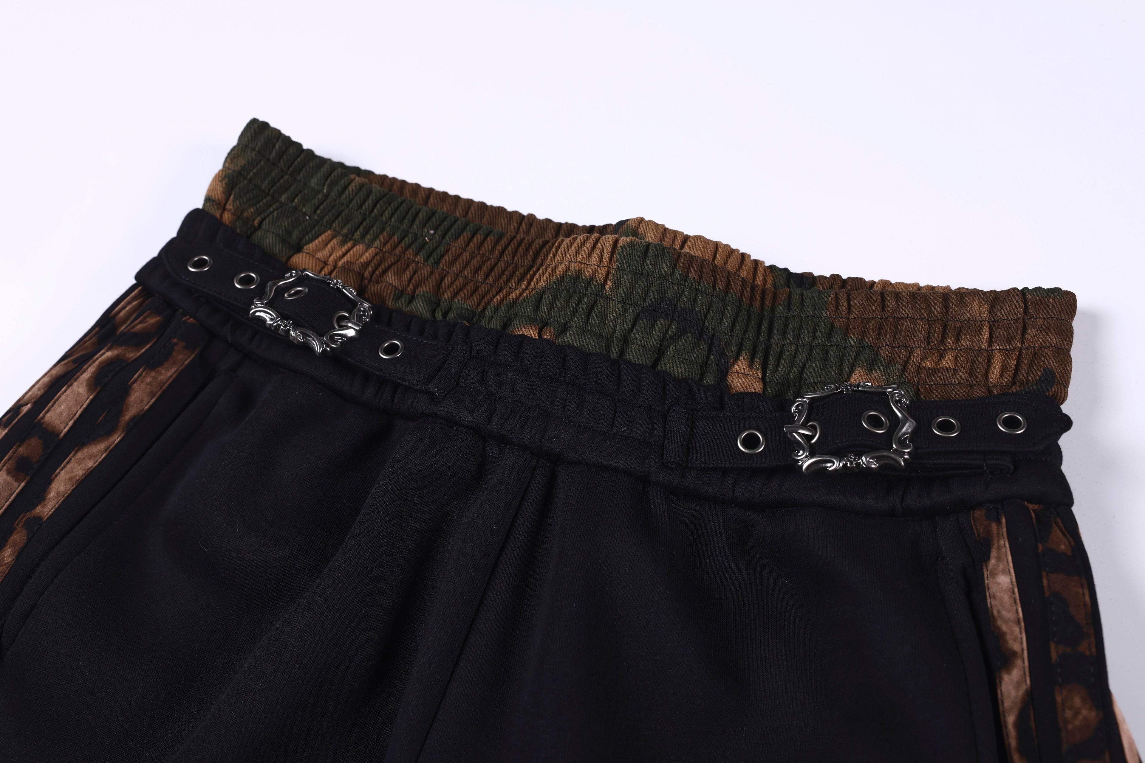 Omirad Leopard Trim Wide Shorts