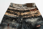 Omirad Vintage Chain Patchwork Wide-Leg Jeans