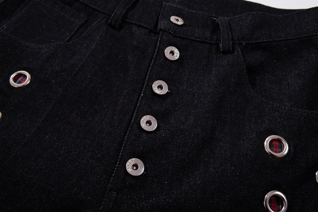 Omirad Eyelet Wide-Leg Jeans