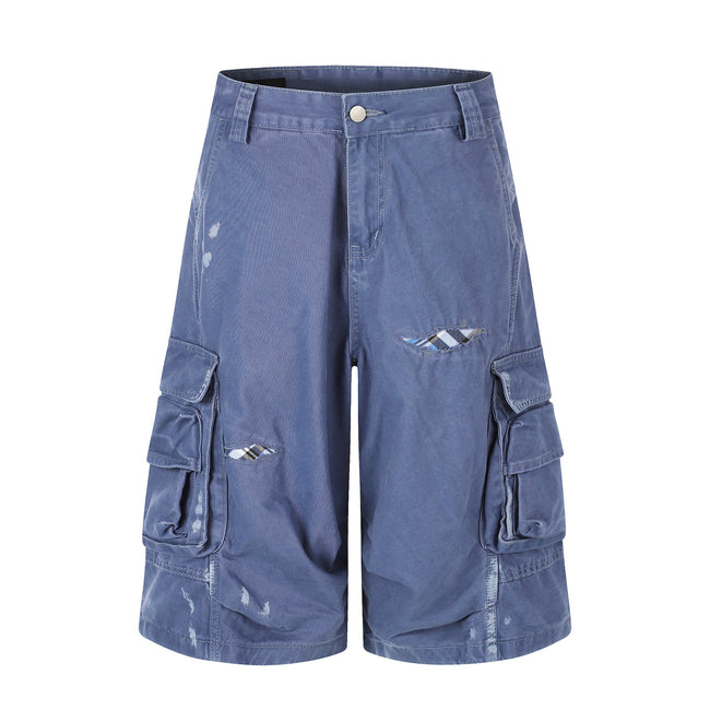 Omirad Distressed Utility Cargo Shorts Main Image