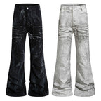 Omirad Washed Utility Flare Denim Jeans