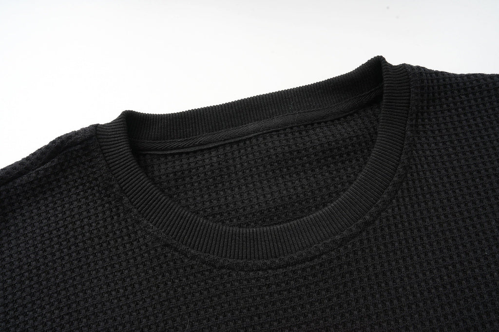 Omirad Waffle Knit Lips Graphic Long Sleeve Tee