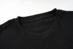 Omirad Waffle Knit Lips Graphic Long Sleeve Tee