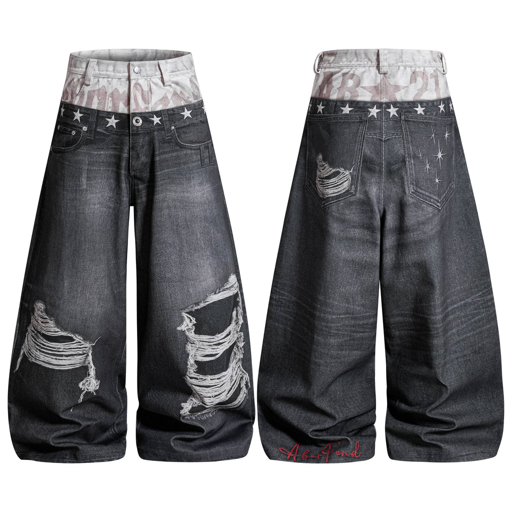 Omirad Layered Distressed Balloon Jeans
