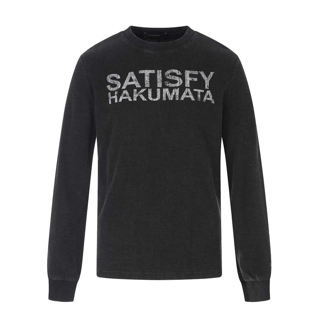 Omirad Waffle Knit Graphic Long Sleeve Tee