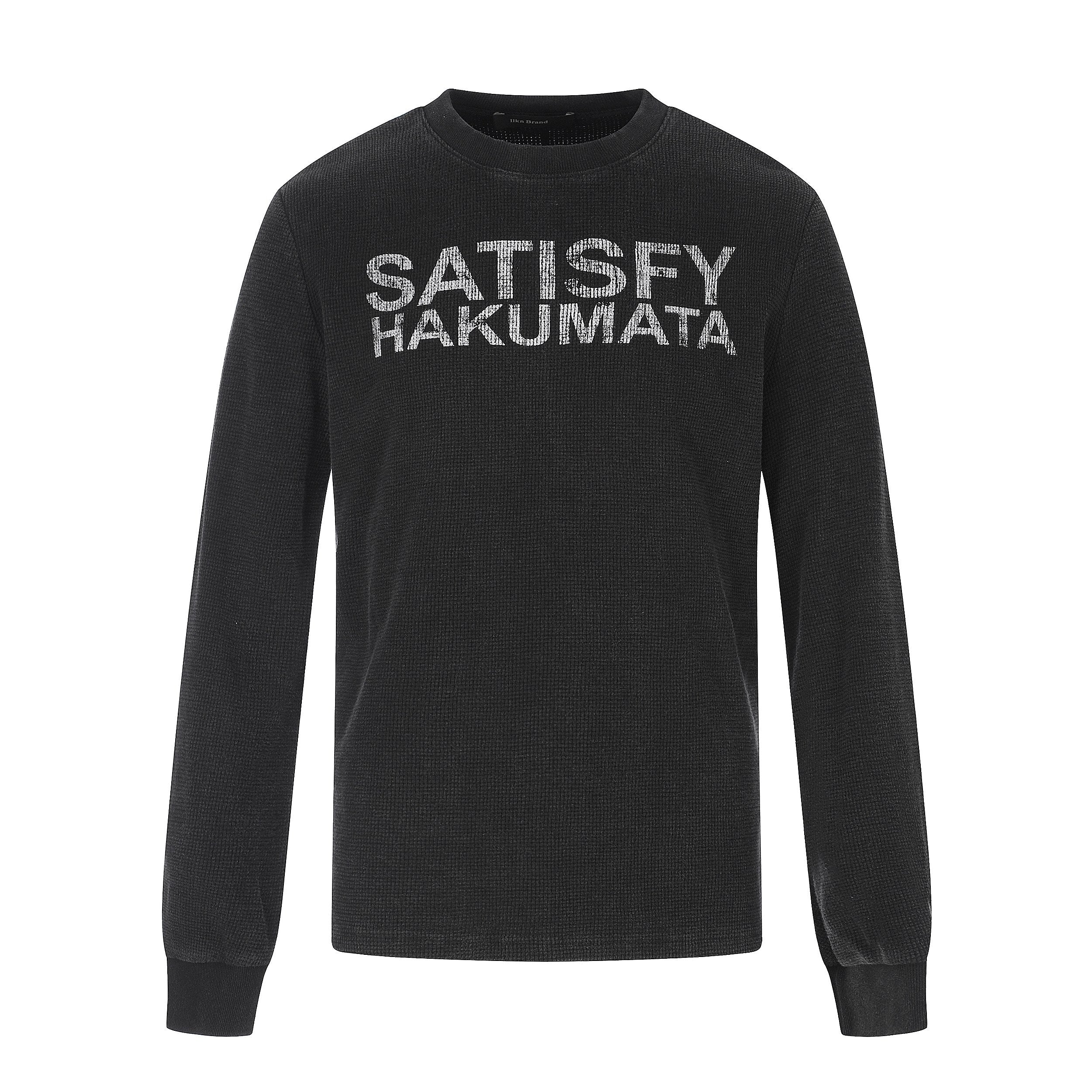 Omirad Waffle Knit Graphic Long Sleeve Tee