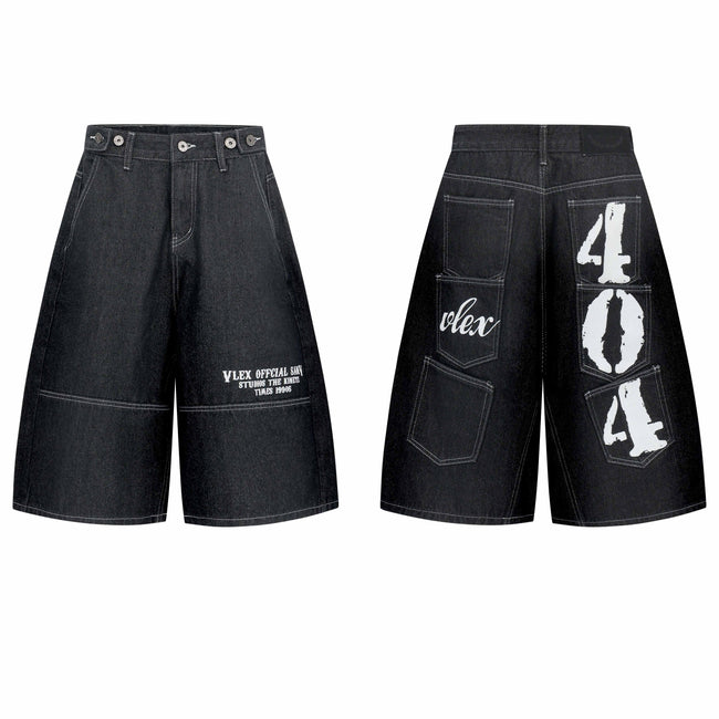 Omirad 404 Patchwork Denim Shorts Hover Image