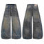 Omirad Vintage Whiskered Wide-Leg Jeans