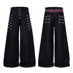 Omirad Eyelet Wide-Leg Jeans
