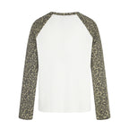 Omirad Leopard Sleeve Graphic Waffle Long Sleeve T-Shirt