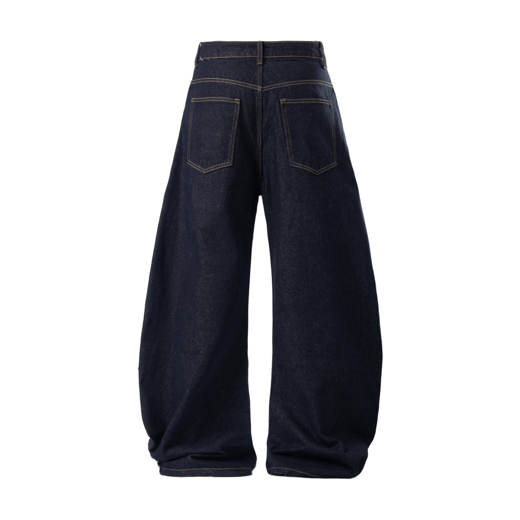 Omirad Distressed Flame Stitch Baggy Jeans