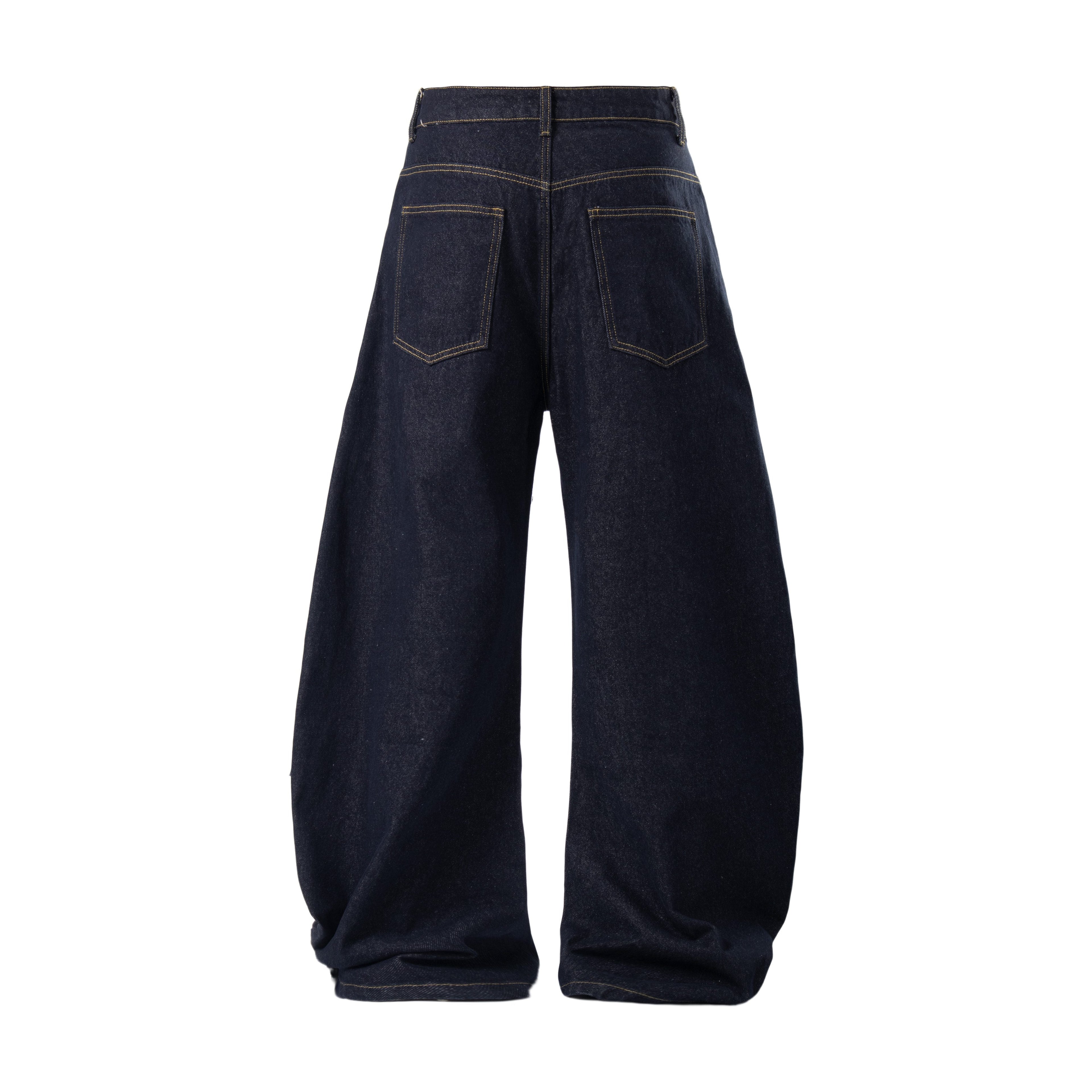 Omirad Distressed Flame Stitch Baggy Jeans