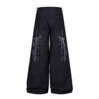 Omirad Gothic Cross Wide-Leg Jeans